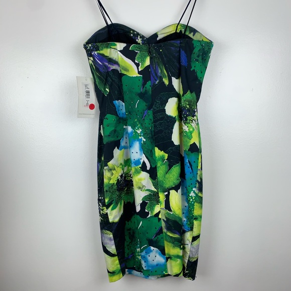 THEIA Floral Sweetheart Strapless Dress 8 Q3602 - Picture 8 of 8